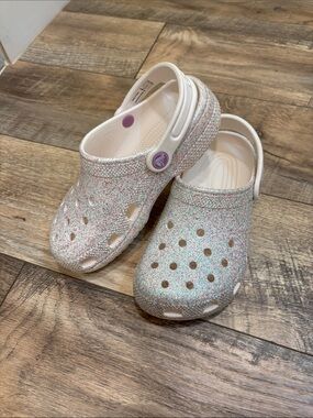 Crocs classic clog glitter shoes